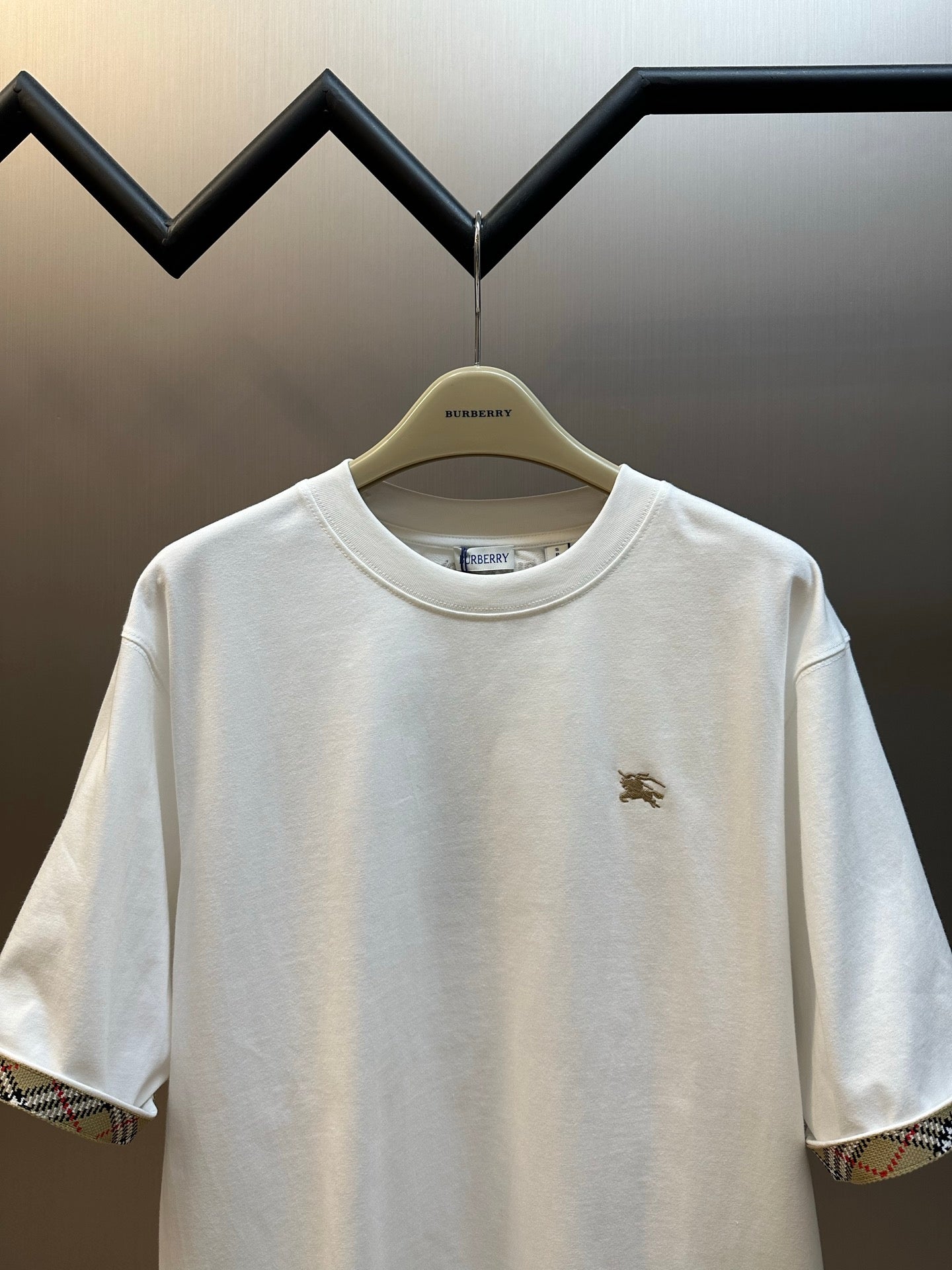 Burberry Check-Trim Equestrian Knight T-Shirt