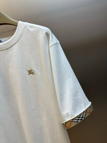 Burberry Check-Trim Equestrian Knight T-Shirt