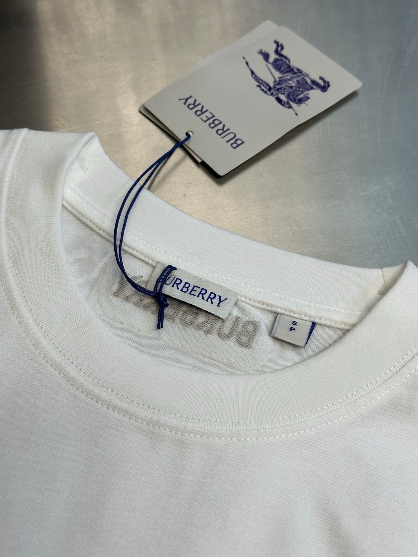 Burberry Check-Trim Equestrian Knight T-Shirt