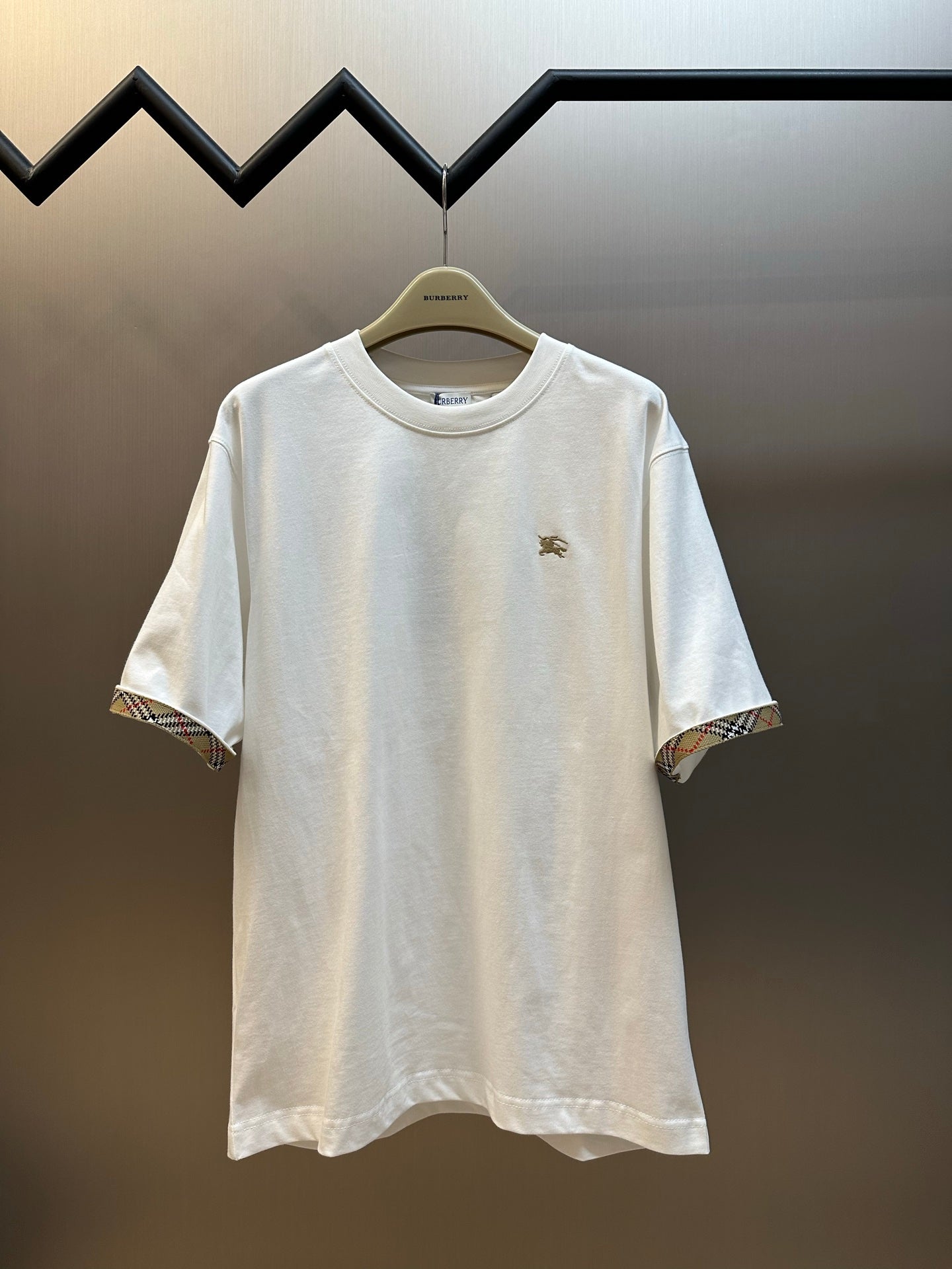 Burberry Check-Trim Equestrian Knight T-Shirt
