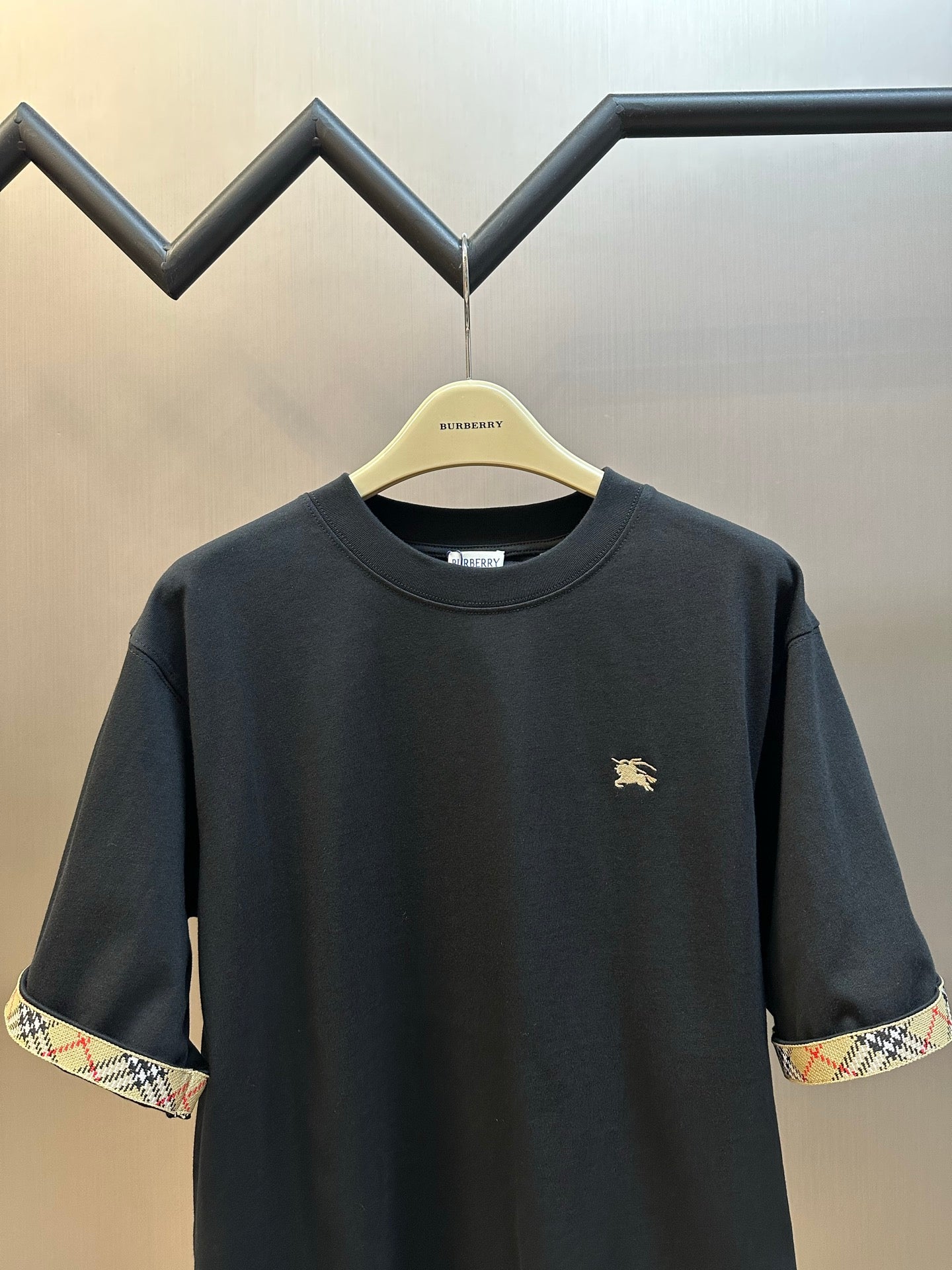 Burberry Check-Trim Equestrian Knight T-Shirt