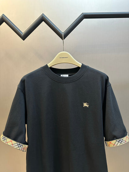 Burberry Check-Trim Equestrian Knight T-Shirt