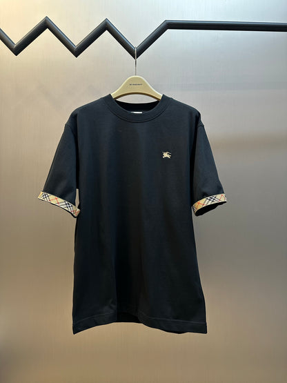 Burberry Check-Trim Equestrian Knight T-Shirt