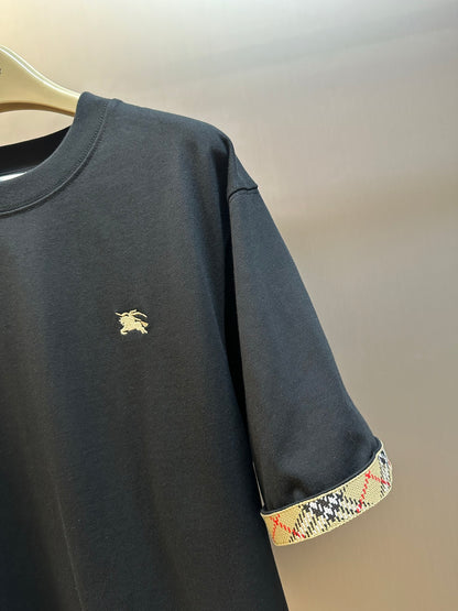 Burberry Check-Trim Equestrian Knight T-Shirt