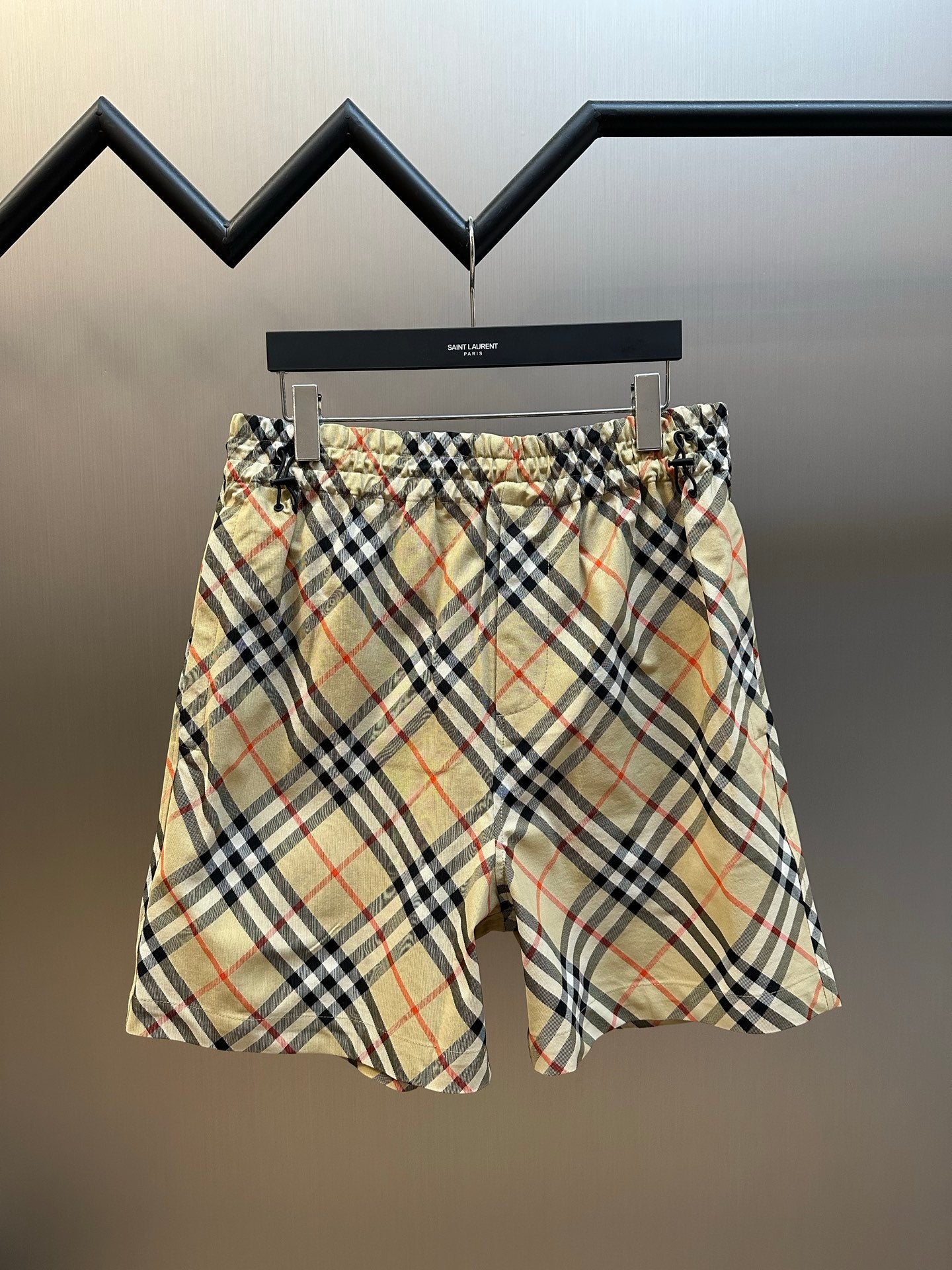 Burberry Twill Check Equestrian Knight Embroidered Shorts