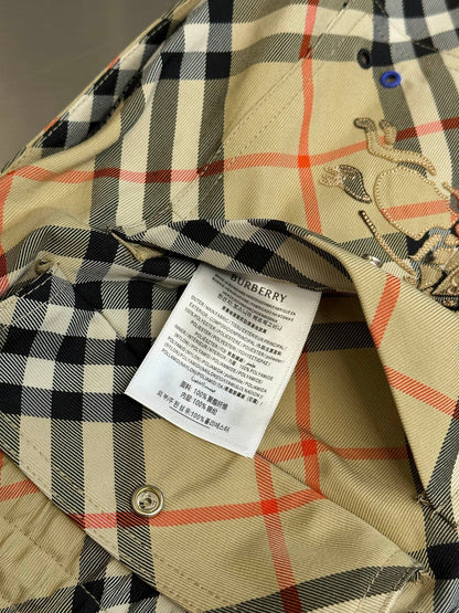 Burberry Twill Check Equestrian Knight Embroidered Shorts
