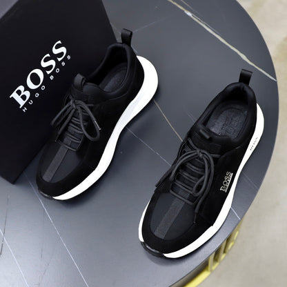 Boss Fabric and Leather Spliced Sneakers