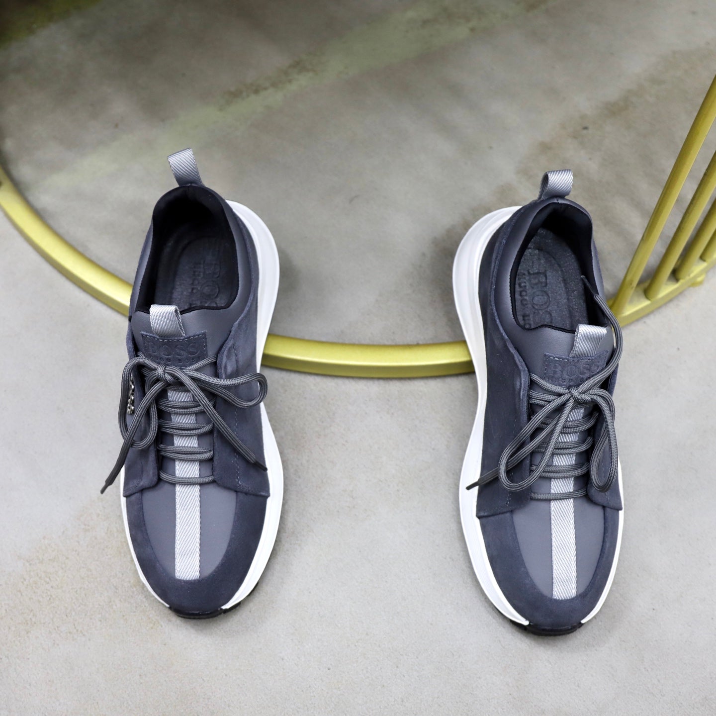 Boss Fabric and Leather Spliced Sneakers