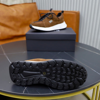 Boss Fabric and Leather Spliced Sneakers