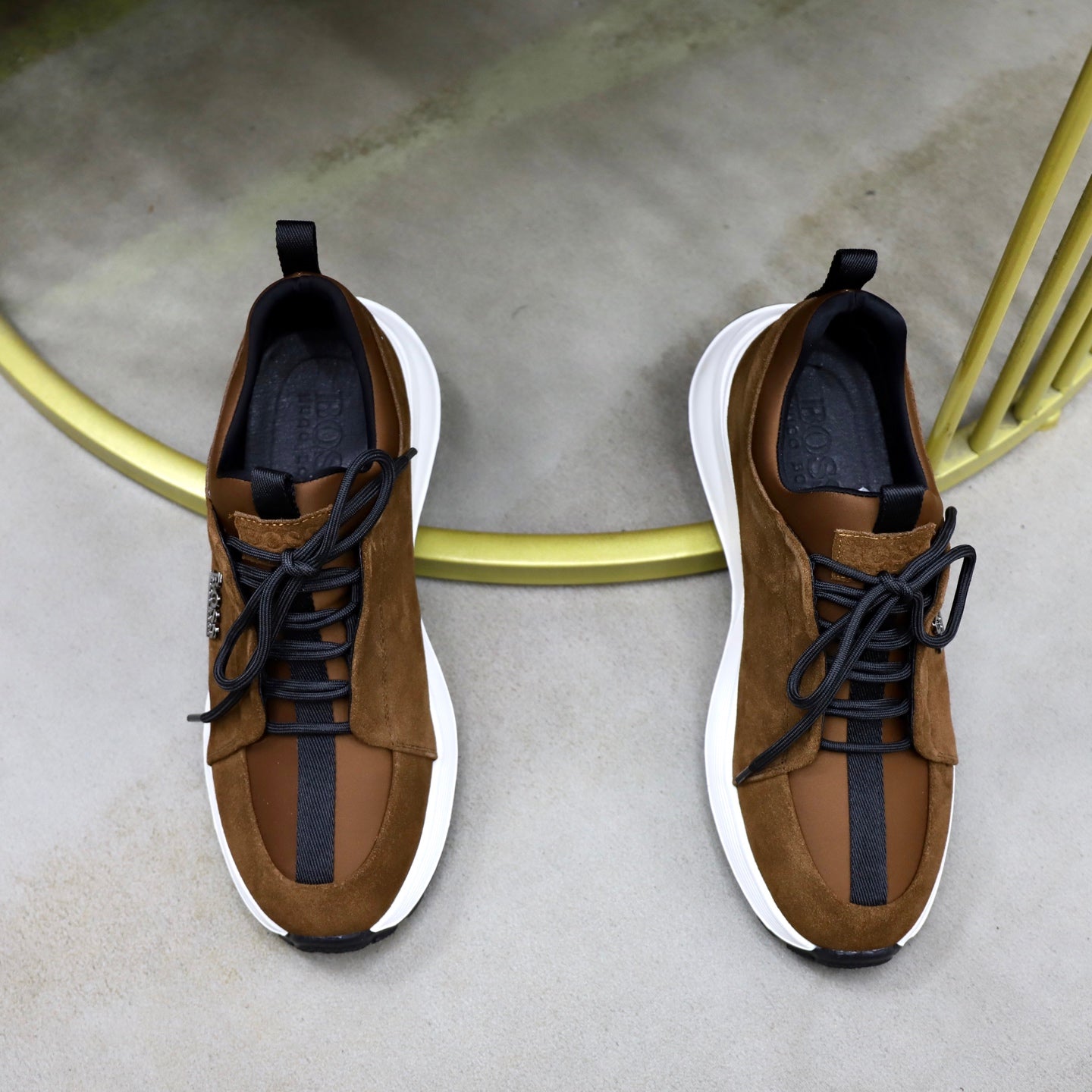 Boss Fabric and Leather Spliced Sneakers