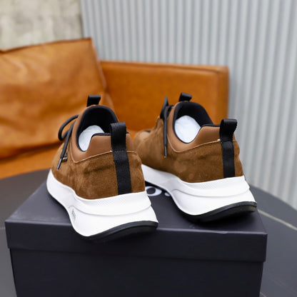 Boss Fabric and Leather Spliced Sneakers
