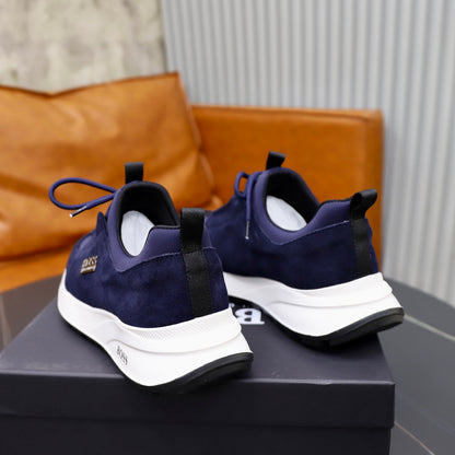 Boss Fabric and Leather Spliced Sneakers