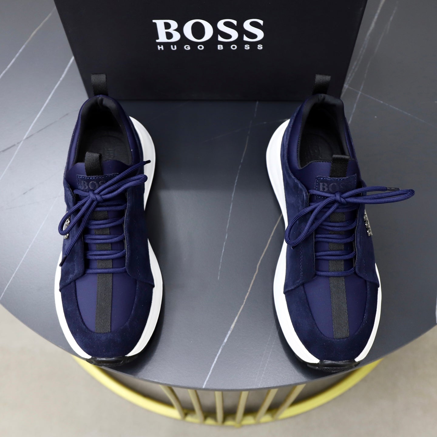 Boss Fabric and Leather Spliced Sneakers