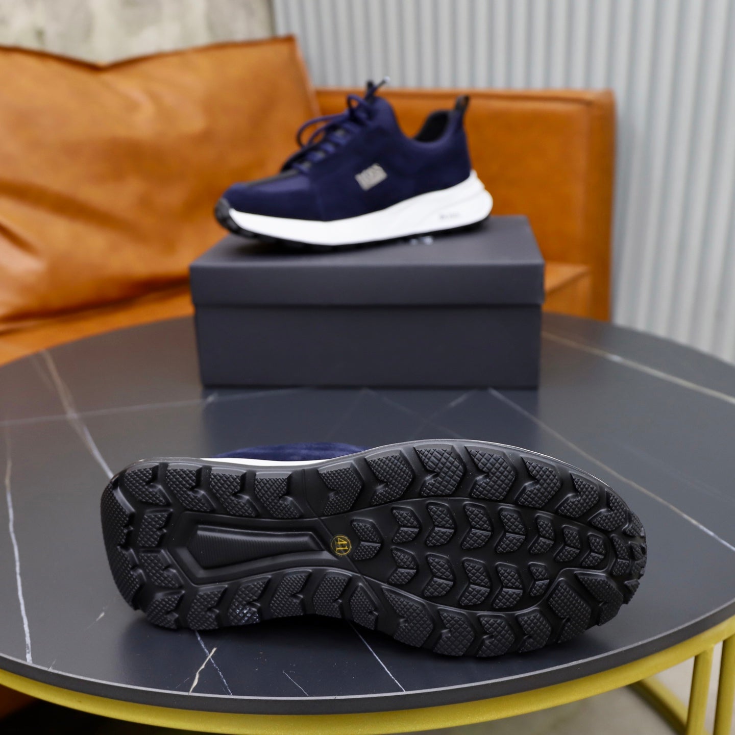Boss Fabric and Leather Spliced Sneakers