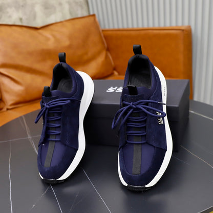 Boss Fabric and Leather Spliced Sneakers