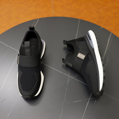 Boss Fabric and Leather Spliced Sneakers