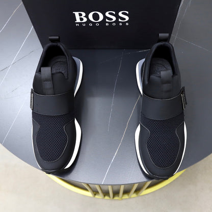 Boss Fabric and Leather Spliced Sneakers