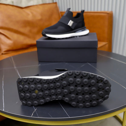 Boss Fabric and Leather Spliced Sneakers