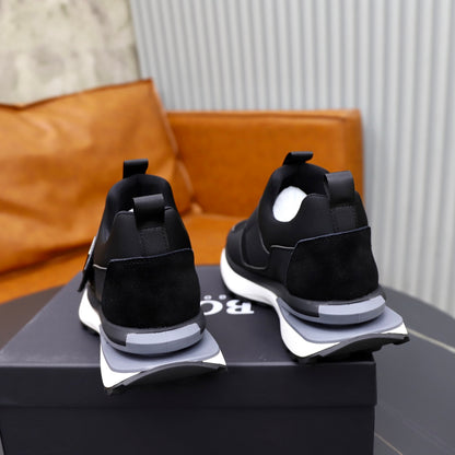 Boss Fabric and Leather Spliced Sneakers