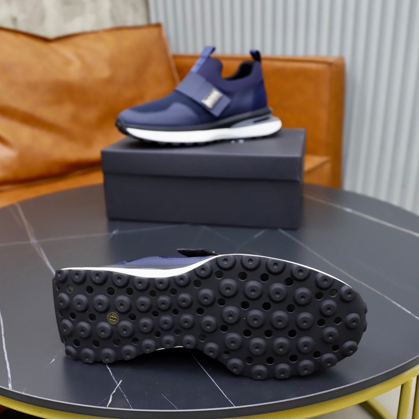 Boss Fabric and Leather Spliced Sneakers