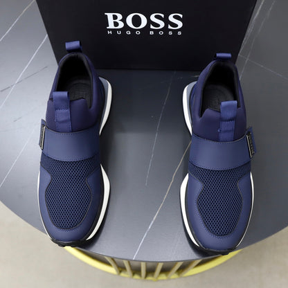 Boss Fabric and Leather Spliced Sneakers