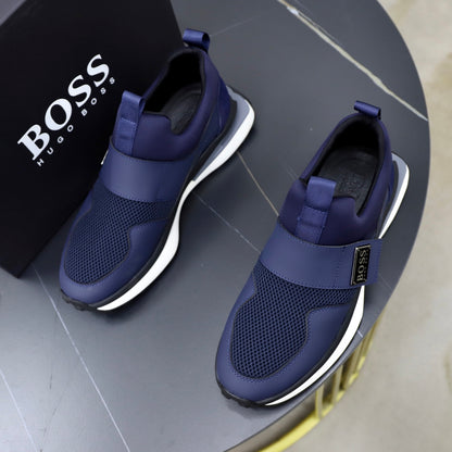 Boss Fabric and Leather Spliced Sneakers