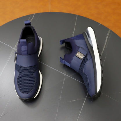 Boss Fabric and Leather Spliced Sneakers