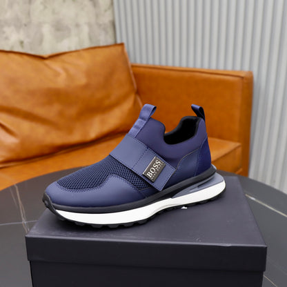 Boss Fabric and Leather Spliced Sneakers