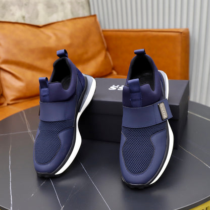 Boss Fabric and Leather Spliced Sneakers