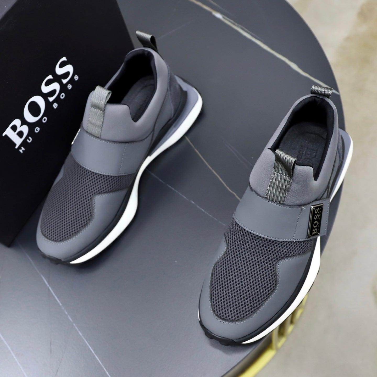 Boss Fabric and Leather Spliced Sneakers