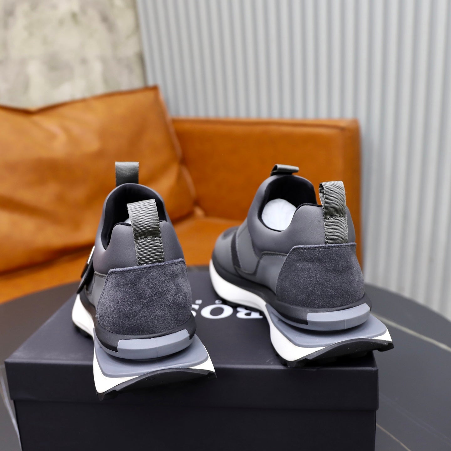 Boss Fabric and Leather Spliced Sneakers