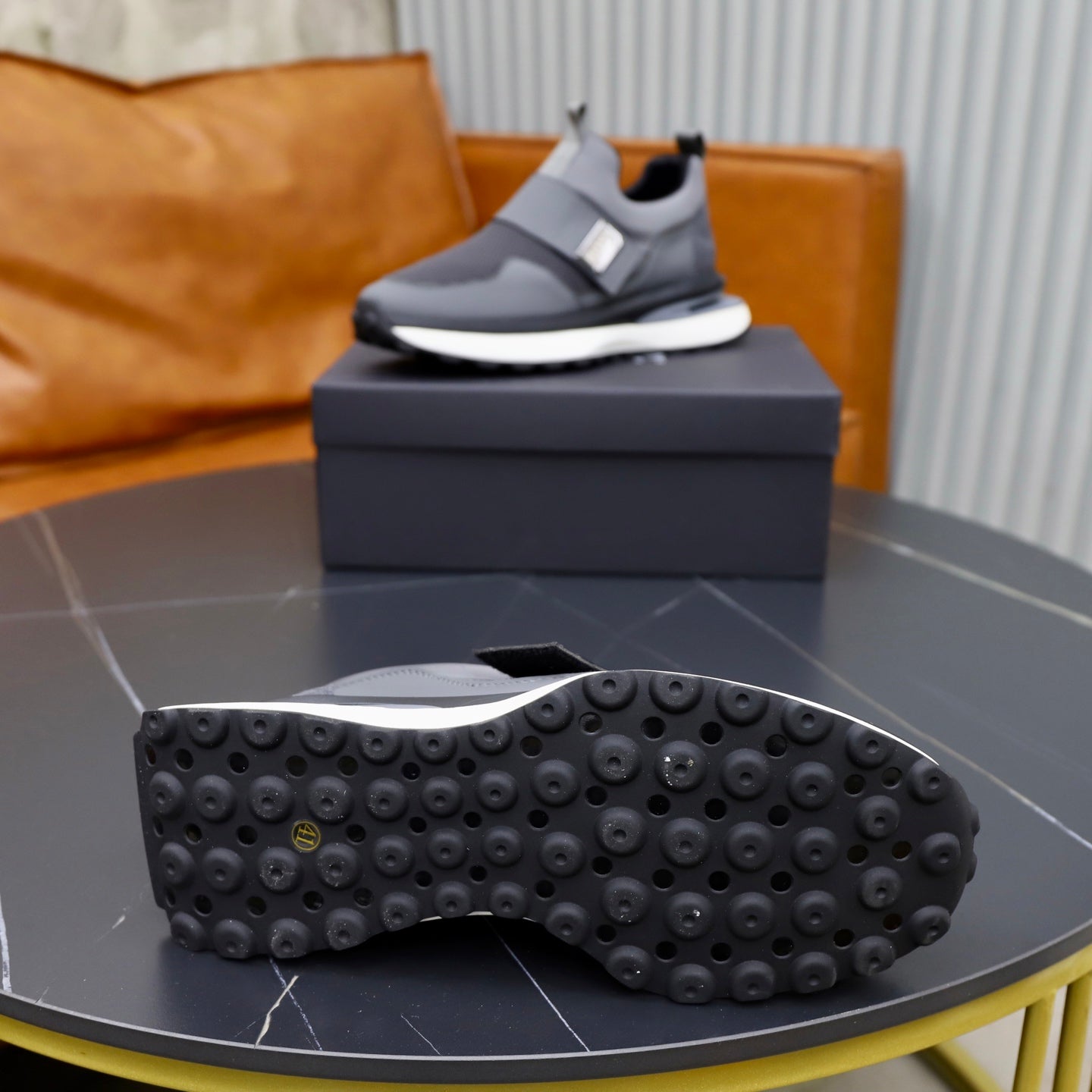 Boss Fabric and Leather Spliced Sneakers