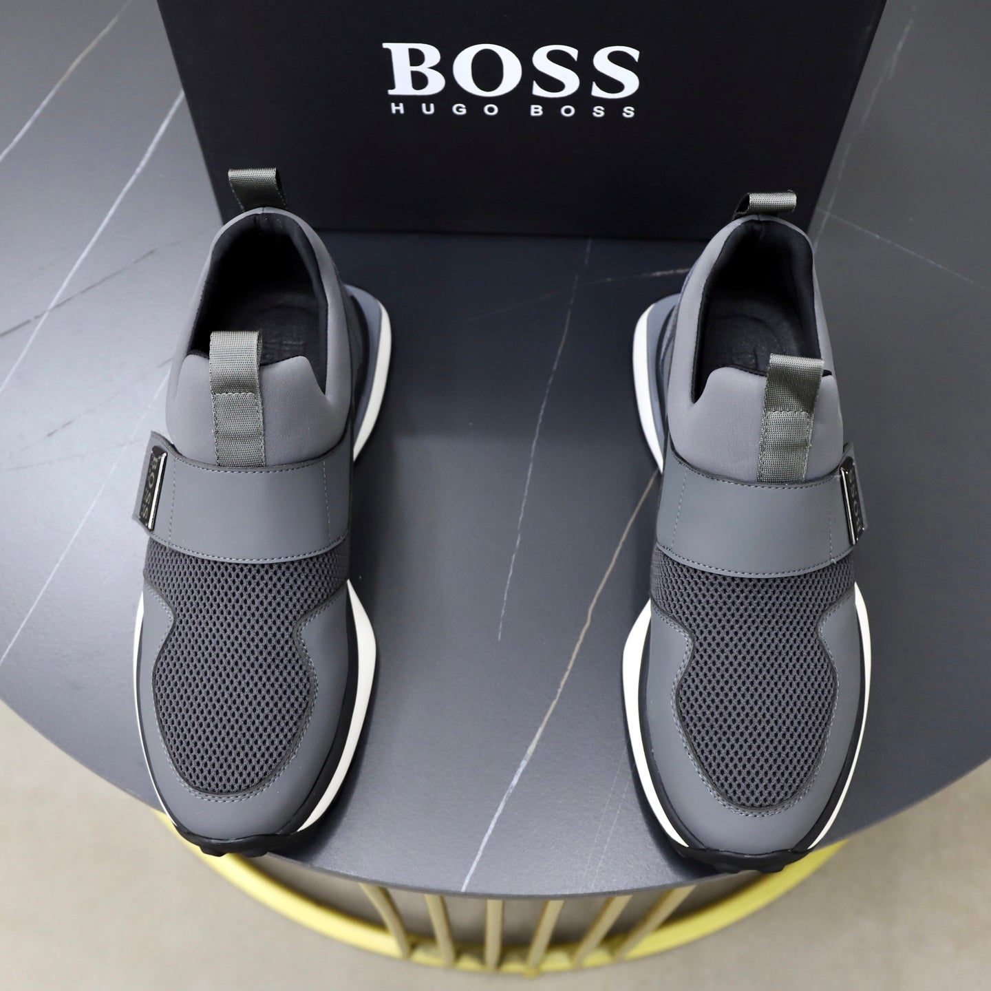 Boss Fabric and Leather Spliced Sneakers