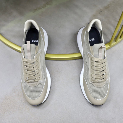 Boss Fabric and Leather Spliced Sneakers