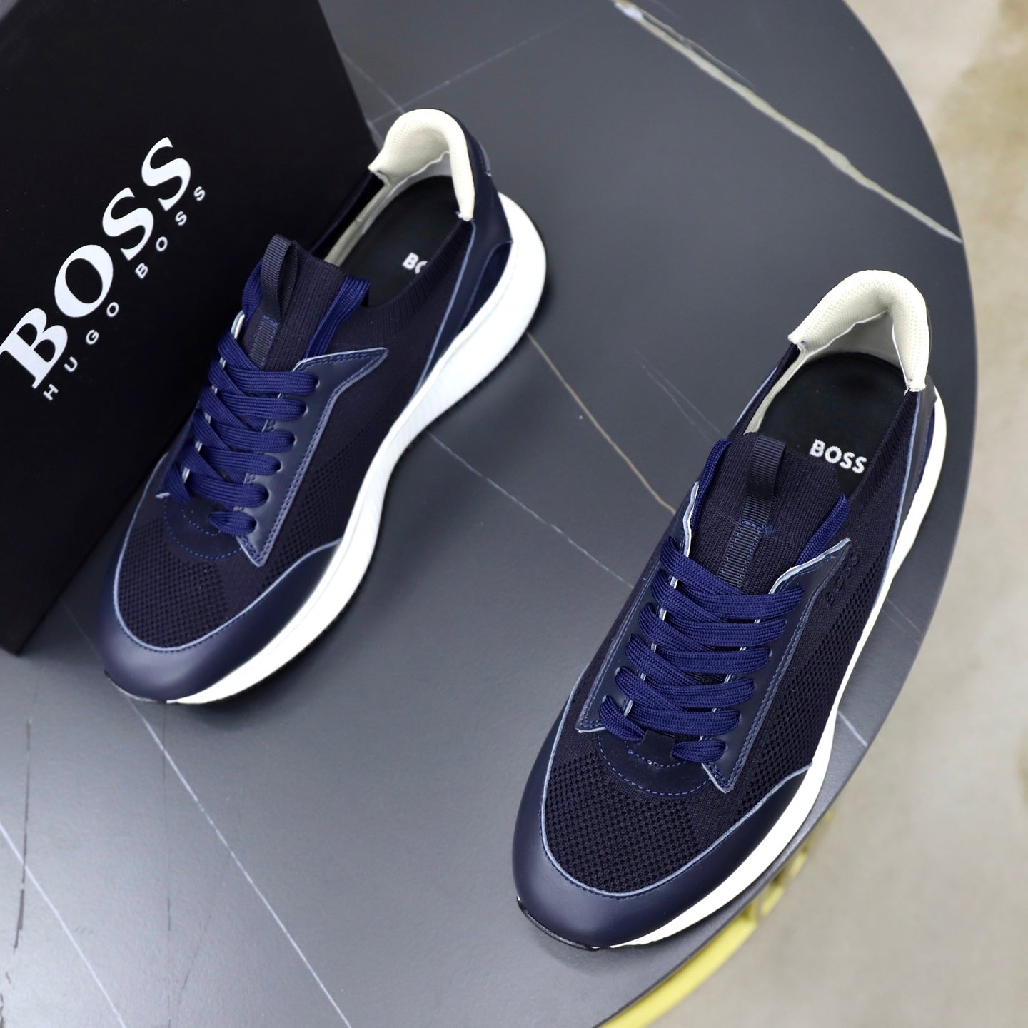 Boss Fabric and Leather Spliced Sneakers