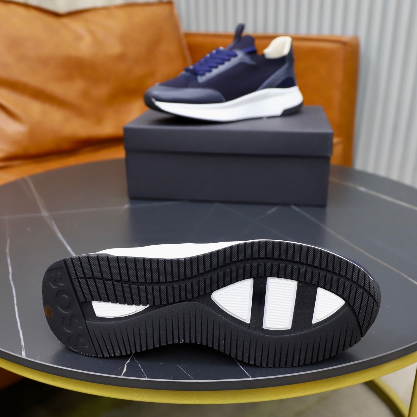Boss Fabric and Leather Spliced Sneakers