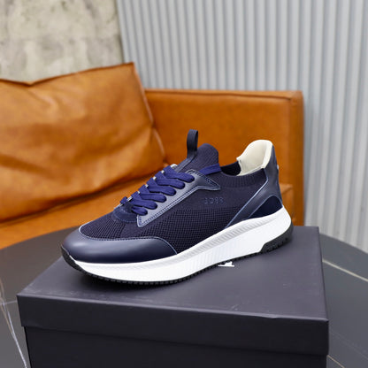 Boss Fabric and Leather Spliced Sneakers