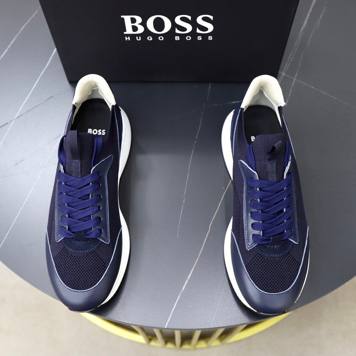 Boss Fabric and Leather Spliced Sneakers