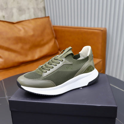 Boss Fabric and Leather Spliced Sneakers