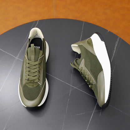 Boss Fabric and Leather Spliced Sneakers