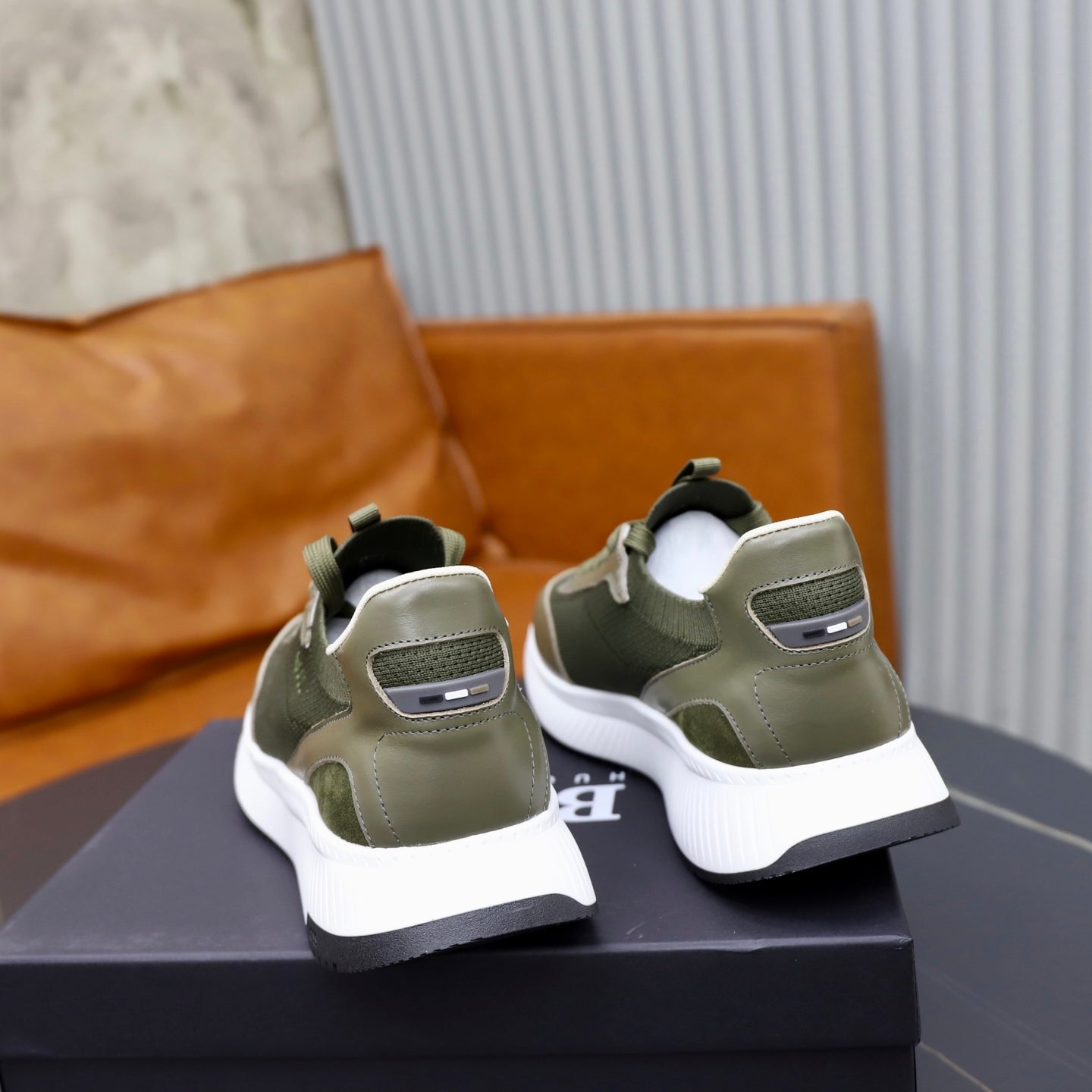 Boss Fabric and Leather Spliced Sneakers
