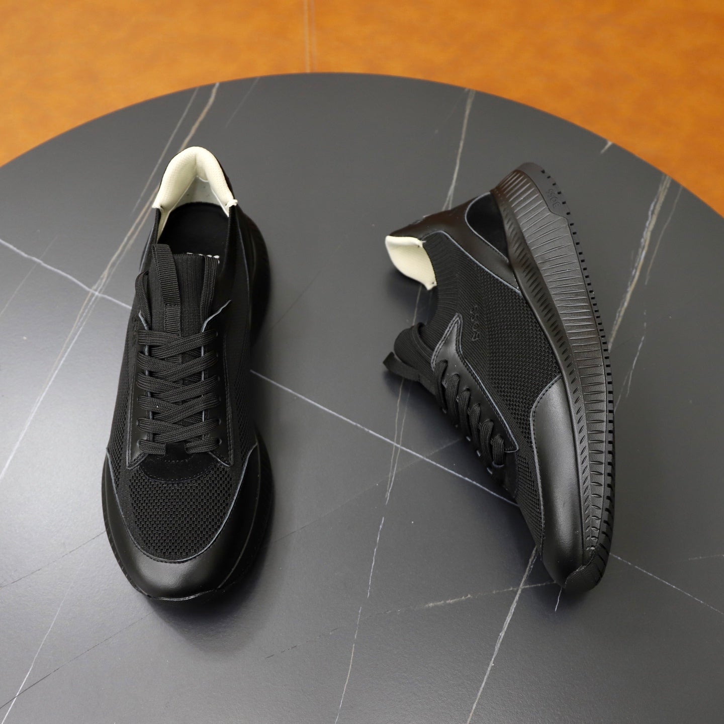 Boss Fabric and Leather Spliced Sneakers