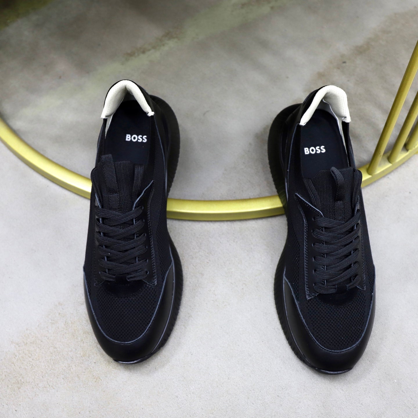 Boss Fabric and Leather Spliced Sneakers
