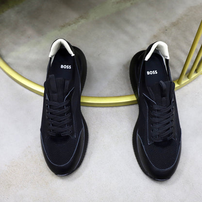 Boss Fabric and Leather Spliced Sneakers