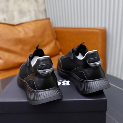 Boss Fabric and Leather Spliced Sneakers