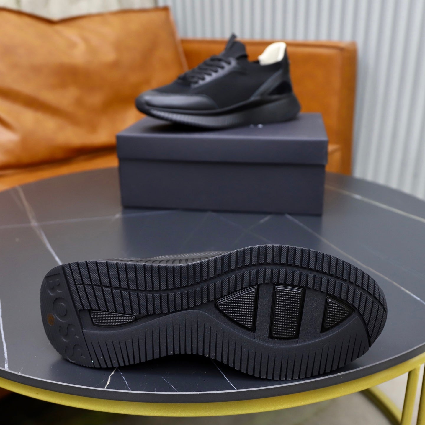 Boss Fabric and Leather Spliced Sneakers