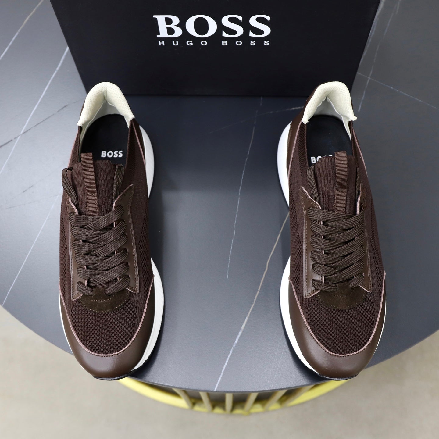 Boss Fabric and Leather Spliced Sneakers