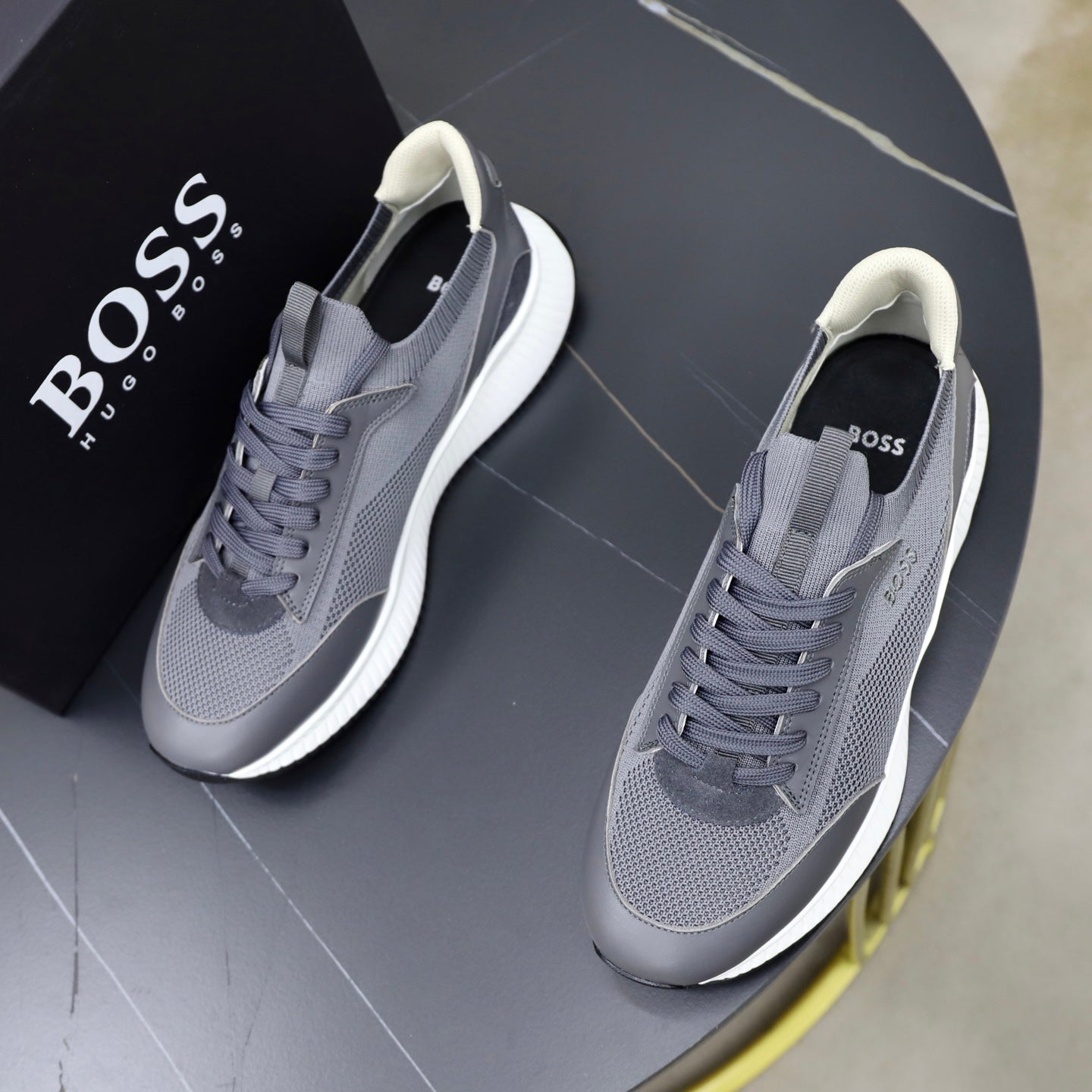 Boss Fabric and Leather Spliced Sneakers
