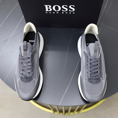 Boss Fabric and Leather Spliced Sneakers