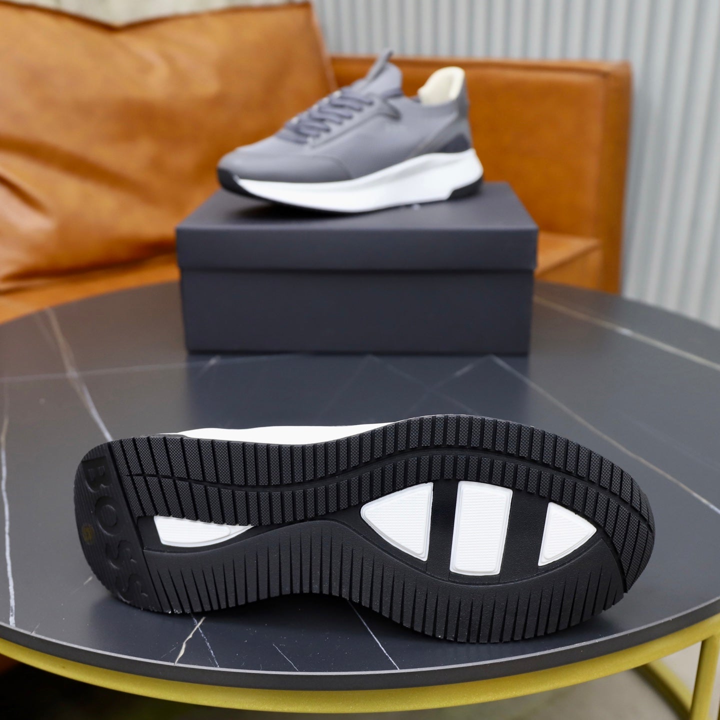 Boss Fabric and Leather Spliced Sneakers